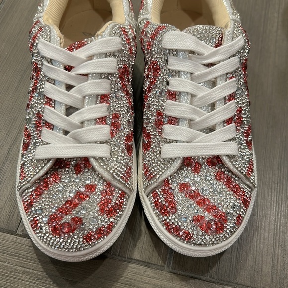 Betsey Johnson Candy Cane Embellished Sneakers - Picture 4 of 11